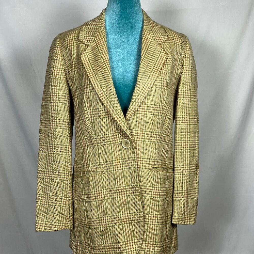Vintage Women’s Aquascutum‎ of London Plaid Wool Blazer (Made in Canada) small
